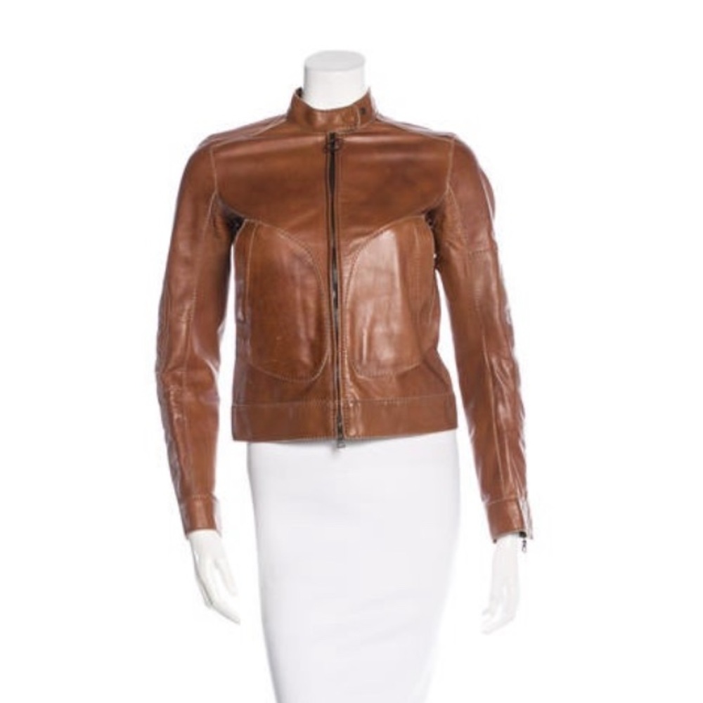 Authentic Prada Tan Leather Jacket